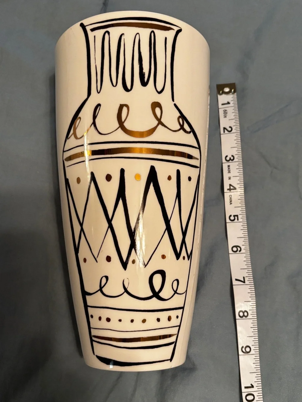 Decorative Kate spade Lenox Ceramic Vase with Black Floral Design